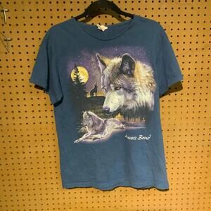 Men's Blue Wolf Graphic Tee by [Unknown Brand]